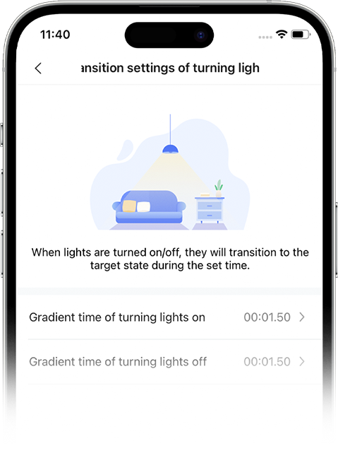 transition settings